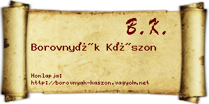 Borovnyák Kászon névjegykártya